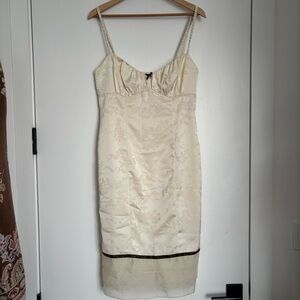 Reformation Cream Midi Wilkins Dress